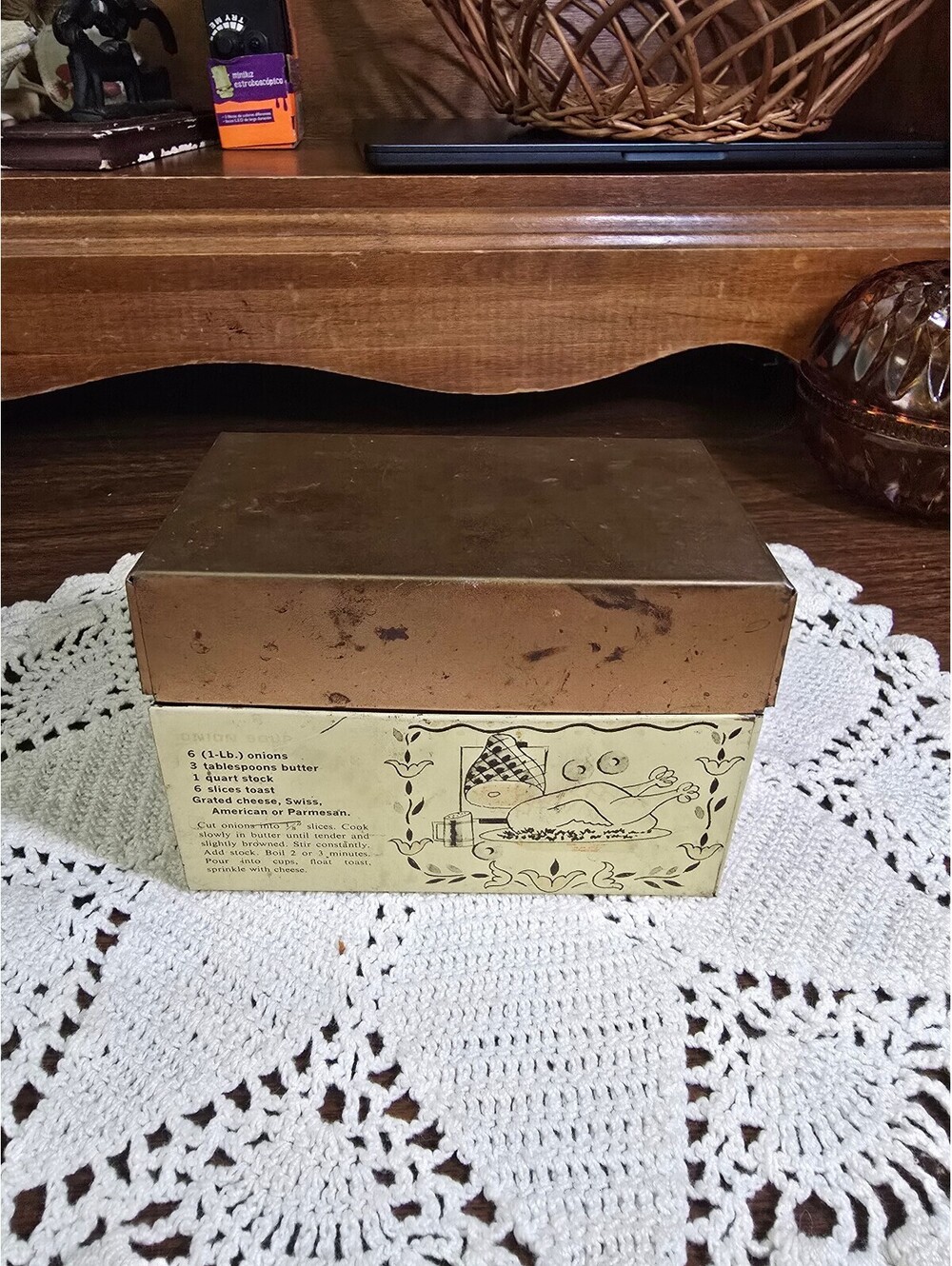 Vintage Recipe box with recipes J. CHEN and Co.